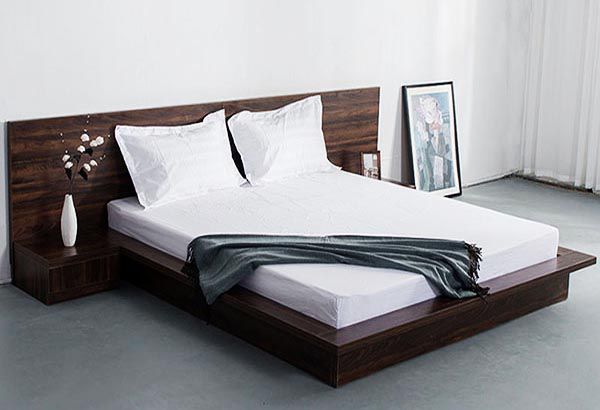 Mẫu giường gỗ kiểu Nhật đơn giản mà hiện đại
