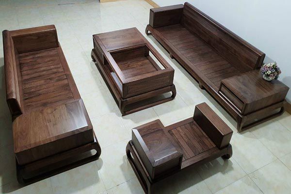 Bộ sofa gỗ phòng khách cao cấp tại NTG Design