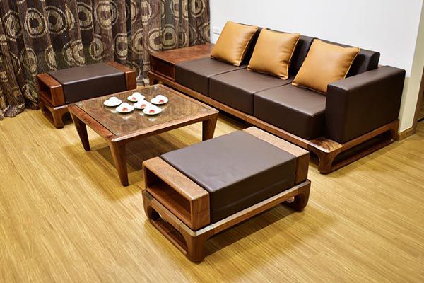 Sofa chữ I chất liệu gỗ cao cấp