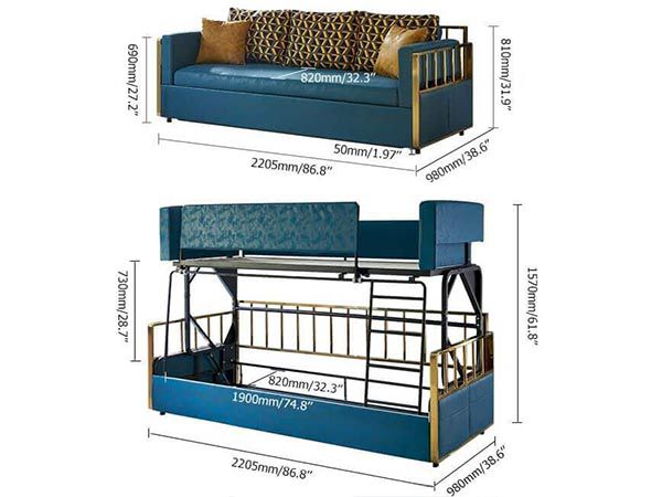 Kích thước sofa giường tầng phổ biến